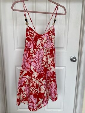 Abercrombie Red & Pink Floral Strap Mini Dress
